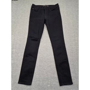 Express Jeans Womens 4R Black Mid Rise Legging Skinny Stretch Denim Pants 13181